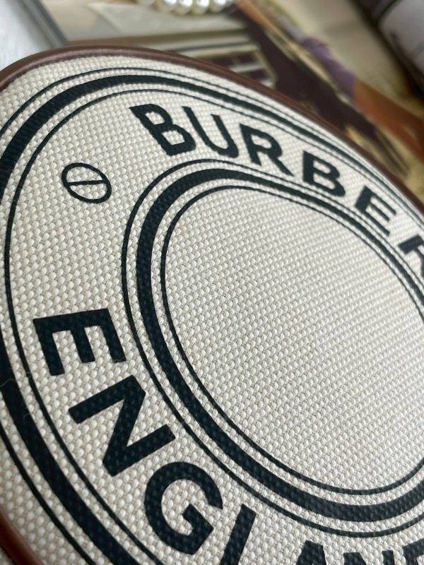【分期0利率】BURBERRY Louise 徽標圖案棉質圓餅包【99成新】 
