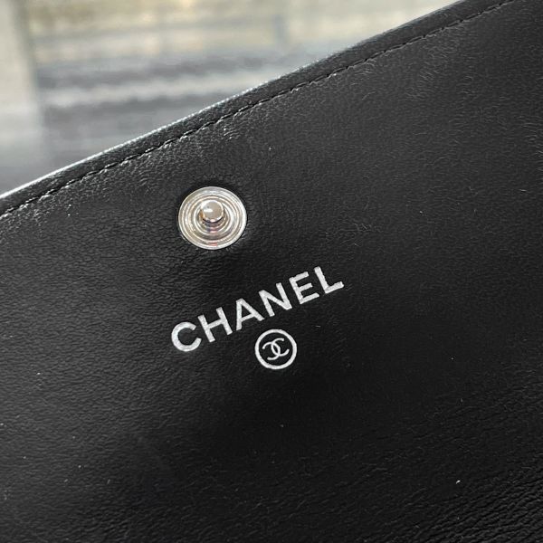 【12期0利率】CHANEL BOY羊皮信封扣式長夾【9成新】 