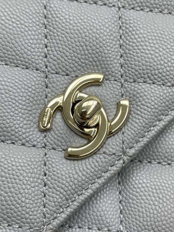 【95成新】CHANEL荔枝牛皮coco handle small 