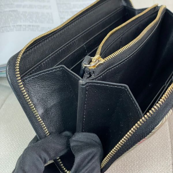 【7成新】【12期0利率】Burberry House 經典格紋拉鍊長夾 