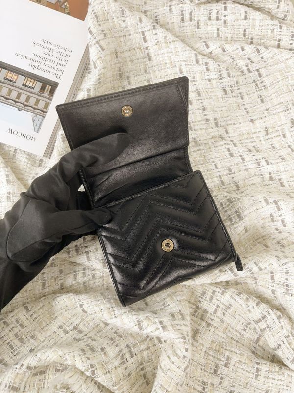 【分期0利率】GUCCI GG Marmont 三折零錢短夾 【9成新】 