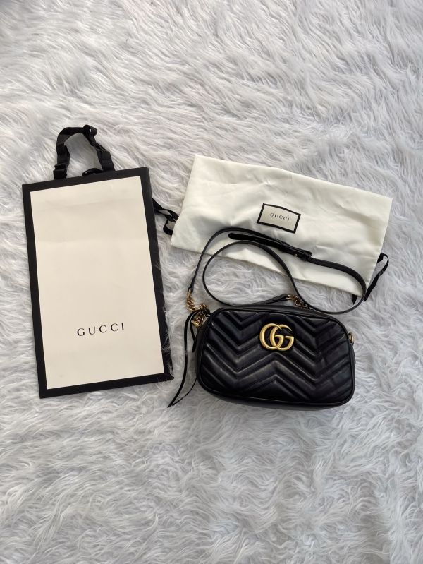 【分期0利率】GUCCI Marmont 相機包黑金【9成新】 