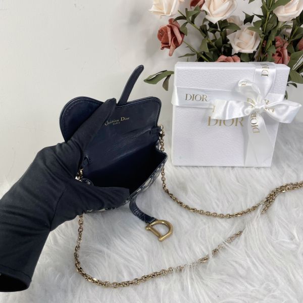 【12期0利率】DIOR 老花鍊帶零錢包【9成新】 