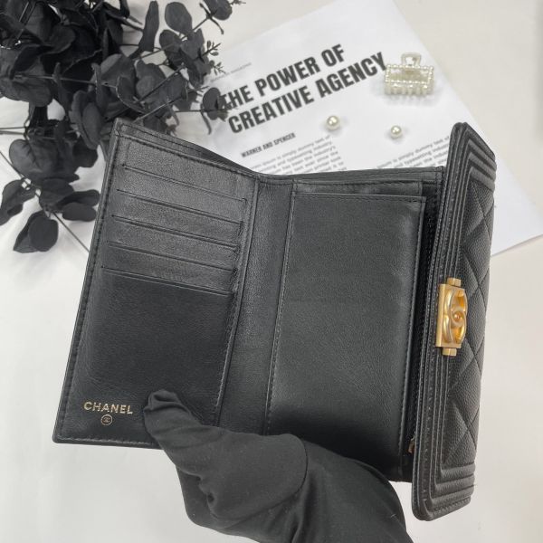 【12期0利率】CHANEL BOY牛皮中夾【9成新】 