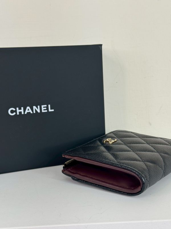 【分期0利率】CHANEL 顆粒牛皮L行拉鍊短夾【全新品】 