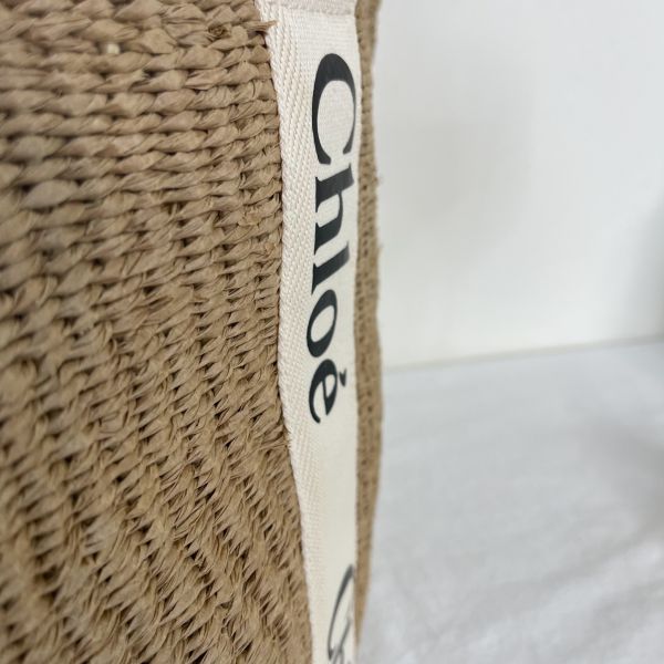 【12期0利率】CHLOE 拉菲草編織菜籃子大號 【全新品】 