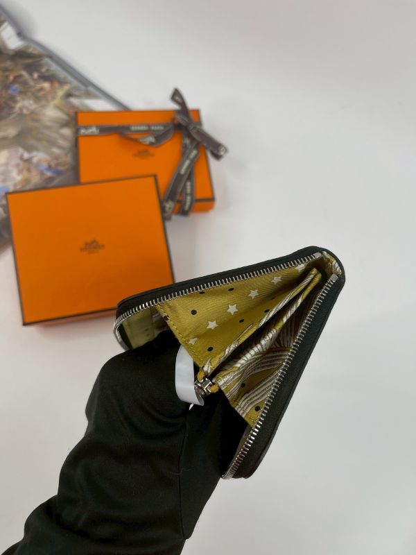【分期0利率】HERMES 絲巾短夾  黑【99成新】 