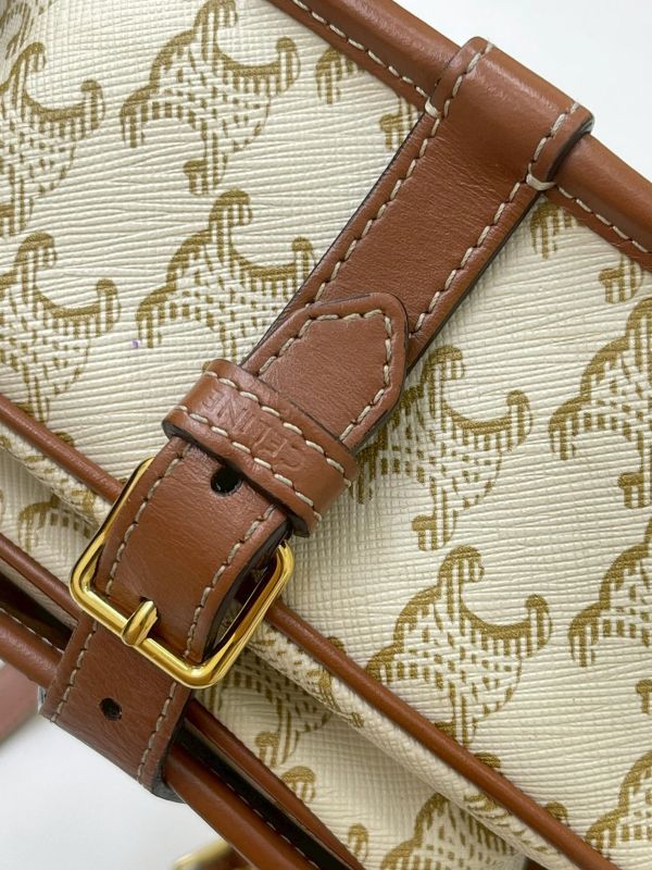 【95成新】CELINE Triomphe帆布中型Folco手袋 