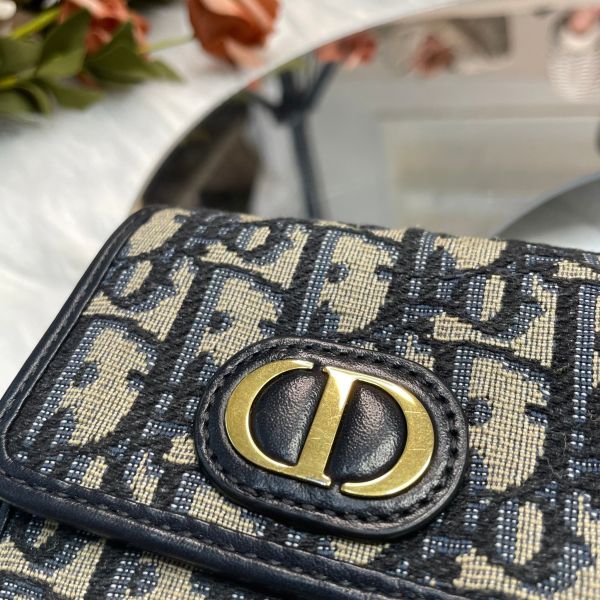 【9成新】【12期0利率】DIOR 30 MONTAIGNE 老花三折短夾 