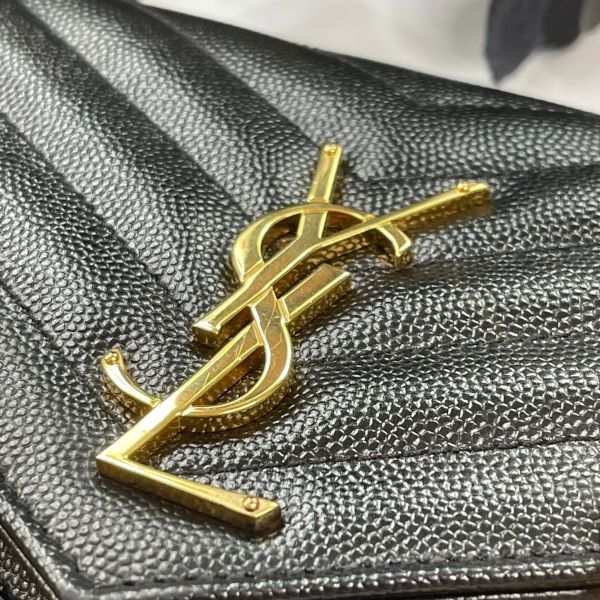 【12期0利率】YSL WOC 魚子醬鍊包 金扣22.5CM【全新閒置】 