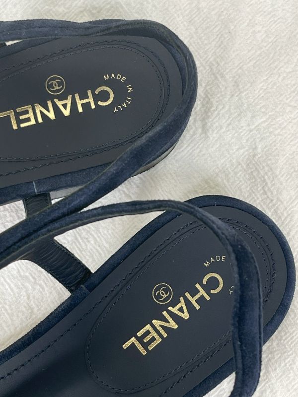 【分期0利率】CHANEL 20P T字金鍊涼鞋【9成新】 