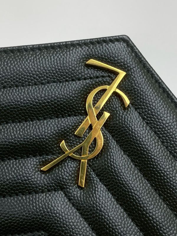【9成新】YSL WOC 魚子醬鍊包黑金 19.5CM 