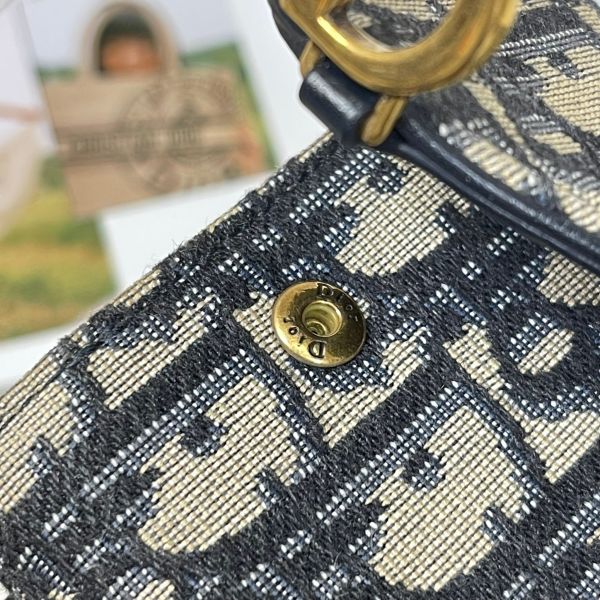 【12期0利率】DIOR SADDLE LOTUS 老花三折短夾【21年1月台灣購證】【9成新】 