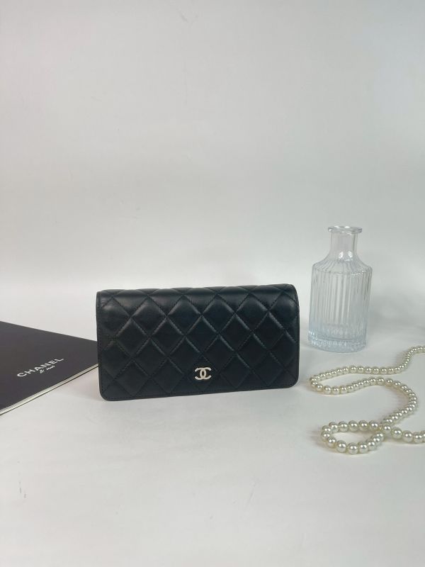 【分期0利率】CHANEL 羊皮對開長夾【95成新】 