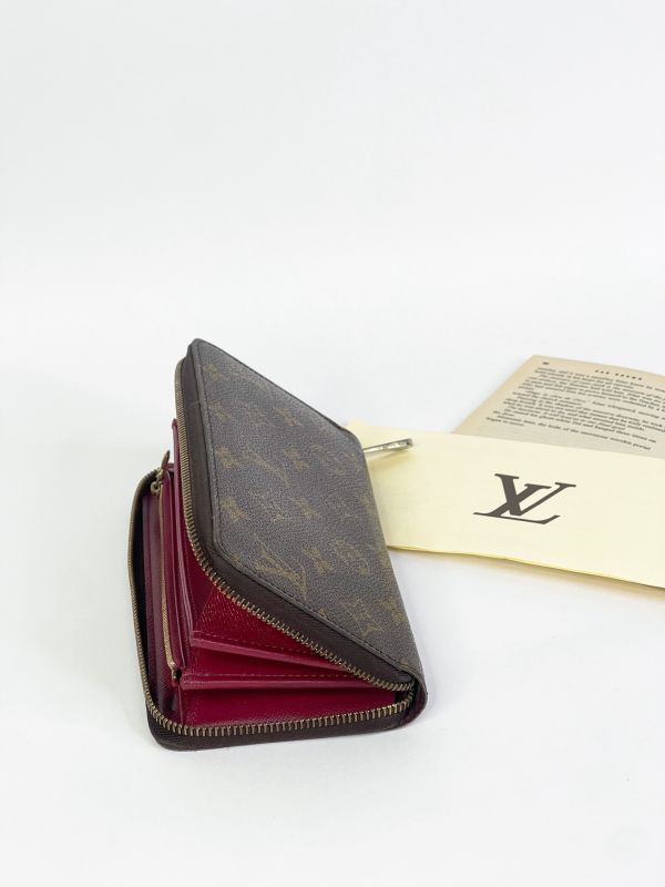 【85成新】LV ZIPPY Monmgram拉鏈長夾 紫紅色 