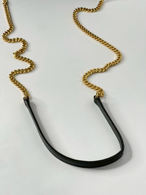 【9成新】YSL WOC 魚子醬鍊包黑金 19.5CM 