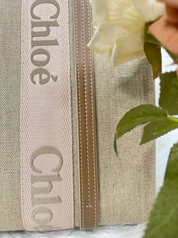 【分期0利率】Chloé 中號Woody Tote Bag 刺繡款【95成新】 