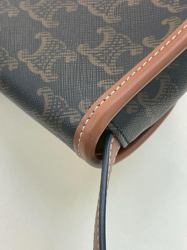 【未使用閒置品】CELINE  凱旋門老花迷你馬鞍包 