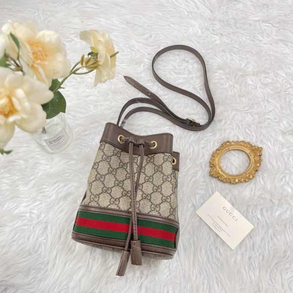 【分期0利率】GUCCI OPHIDIA GG 迷你水桶袋 【95成新】 