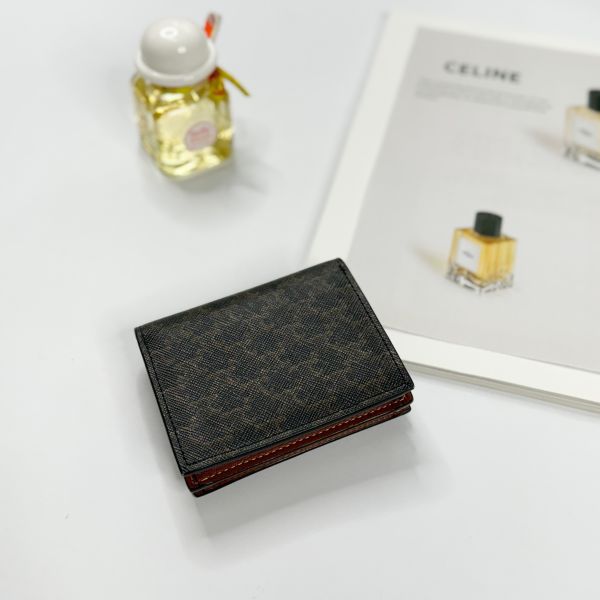 【12期0利率】CELINE 凱旋門翻蓋雙層卡包【9成新】 