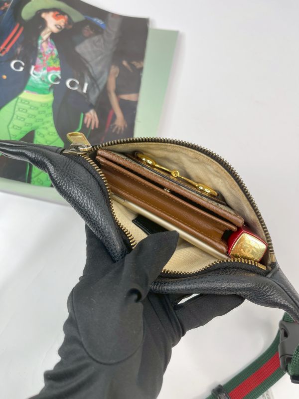 【分期0利率】GUCCI 皮革迷你腰包  95公分【85成新】 
