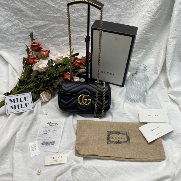 【99成新】【12期0利率】GUCCI GG MARMONT迷你翻蓋單肩包 