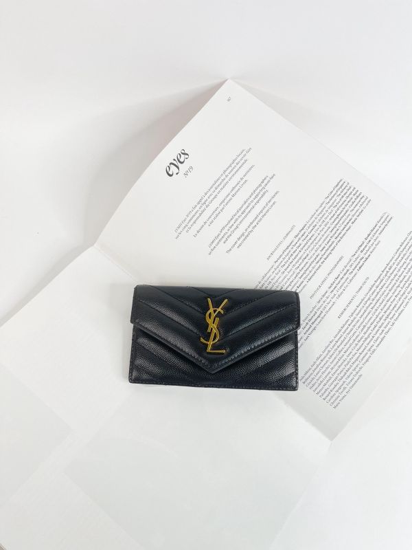 【9成新】YSL 粒面壓紋拉鍊卡片套 