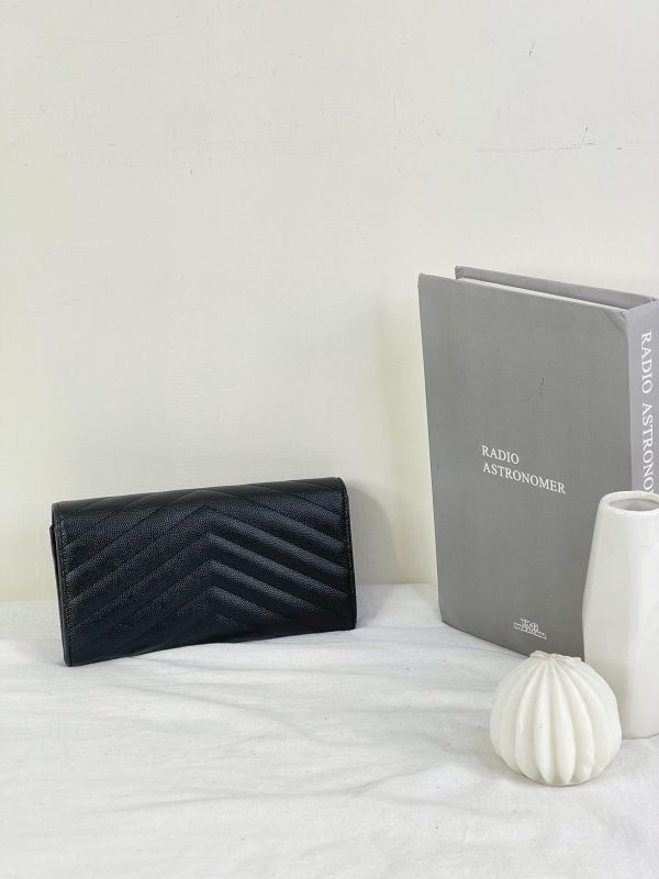 【9成新】YSL MONOGRAM 魚子醬信封長夾 