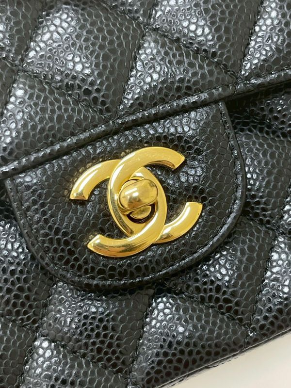 【95成新】CHANEL CF25 黑金牛皮 