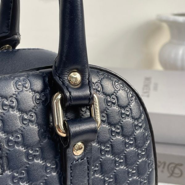 【12期0利率】GUCCI Guccissima小LOGO牛皮兩用保齡球包【九成新】 
