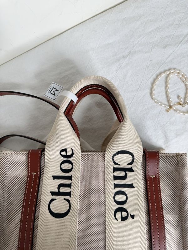 【12期0利率】Chloé 背帶款小號 Woody Tote Bag 焦糖色【85成新】 