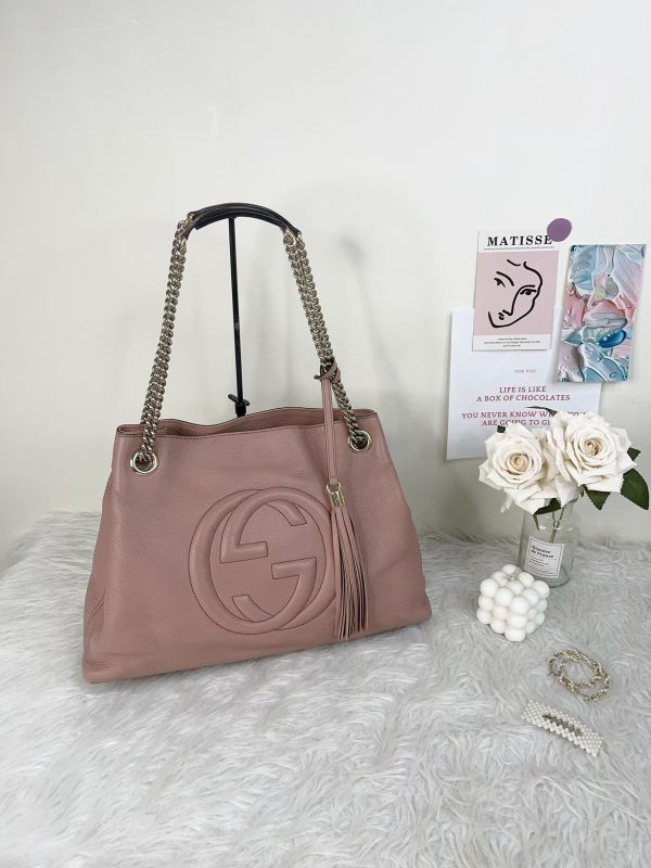 【分期0利率】GUCCI SOHO牛皮托特包【88成新】 