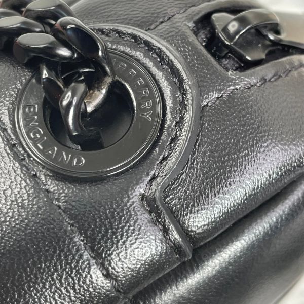 【95成新】【12期0利率】BURBERRY Lola 羊皮縫線迷你斜背相機包黑 / 黑 