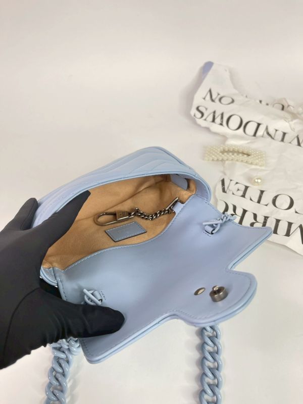 【95成新】GUCCI GG馬夢絎縫皮革鍊帶腰/肩背包 