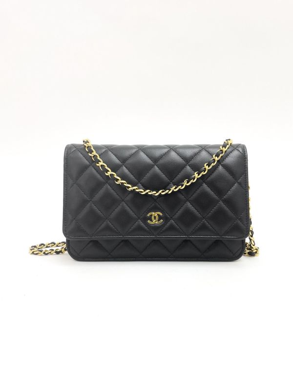 【95成新】CHANEL  WOC 羊皮金扣 