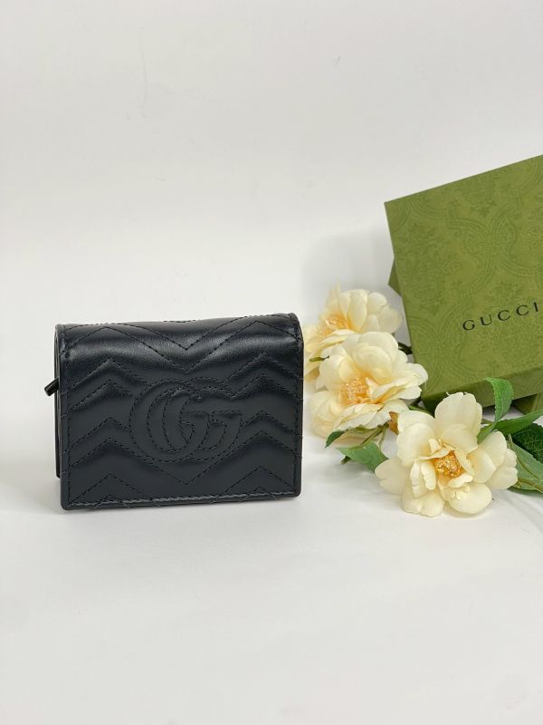 【分期0利率】GUCCI Marmont 愛心兩摺拉鍊零錢袋短夾【99成新】 