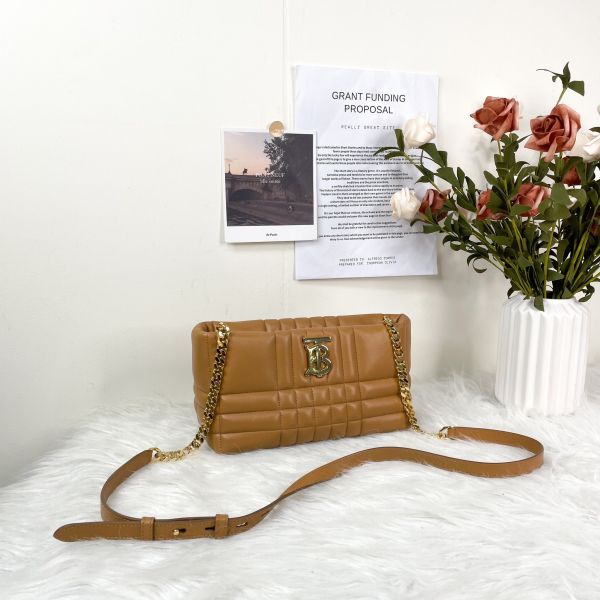 【12期0利率】BURBERRY  LOLA TB皮革船型斜背包【9成新】 