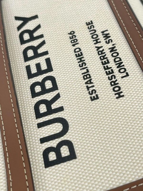【95成新】BURBERRY 帆布拼皮革口袋包 