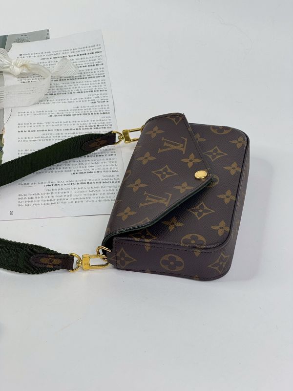 【分期0利率】LV Félicie Strap & Go 卡其綠【85成新】 