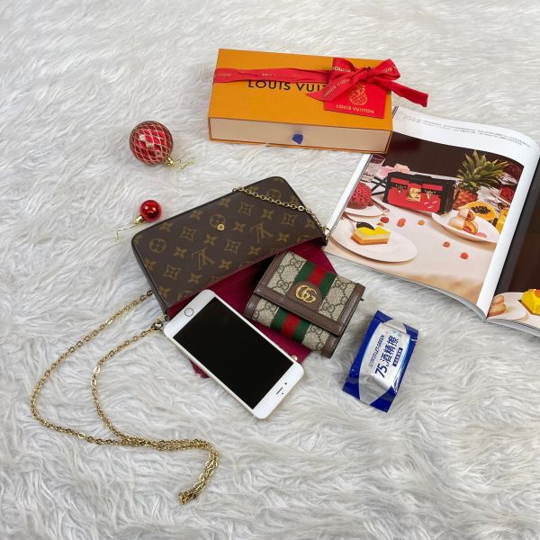 【12期0利率】 LV LV Félicie Pochette 舊款老花三合一 (非絨布內裡)【9成新】 