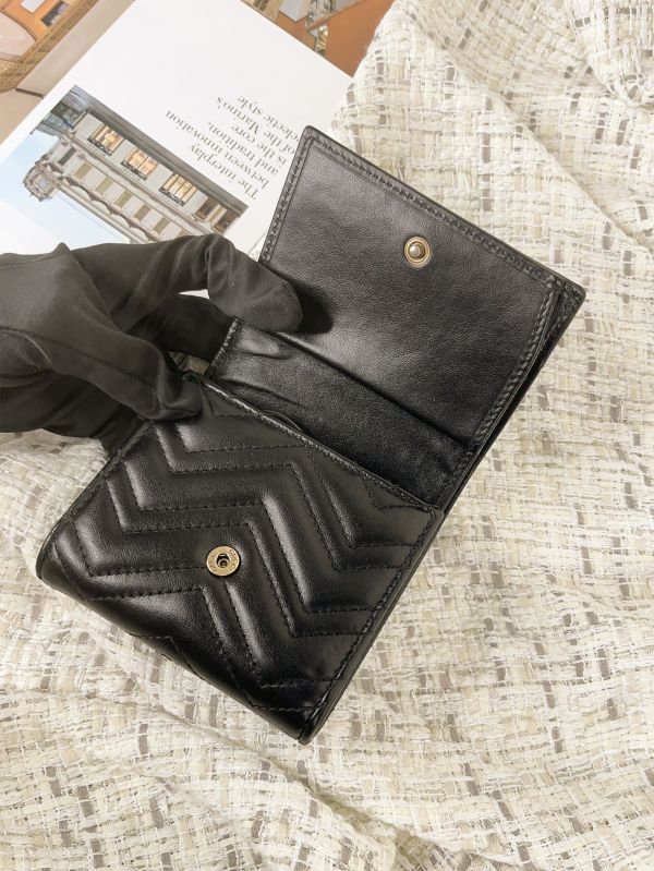 【分期0利率】GUCCI GG Marmont 三折零錢短夾 【9成新】 