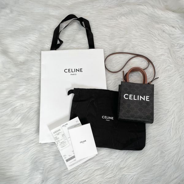 【99成新】【12期0利率】CELINE 凱旋門老花迷你琴譜包 