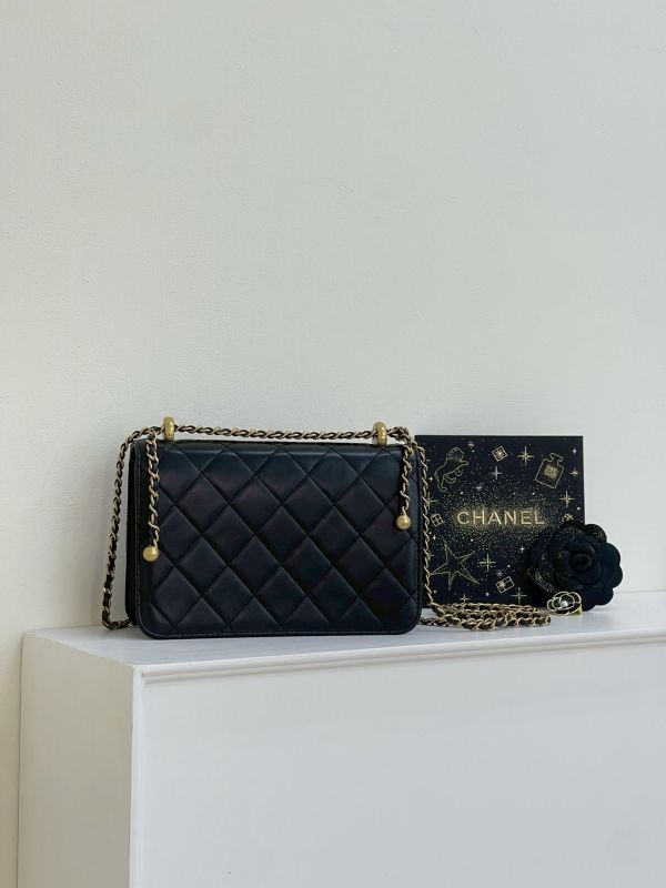 【9成新】CHANEL 雙金球口蓋包 