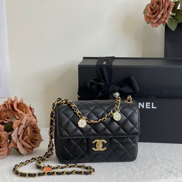 【12期0利率】CHANEL 23C黑金彩色金幣口蓋包 【22年12月台灣購證】【9成新】 