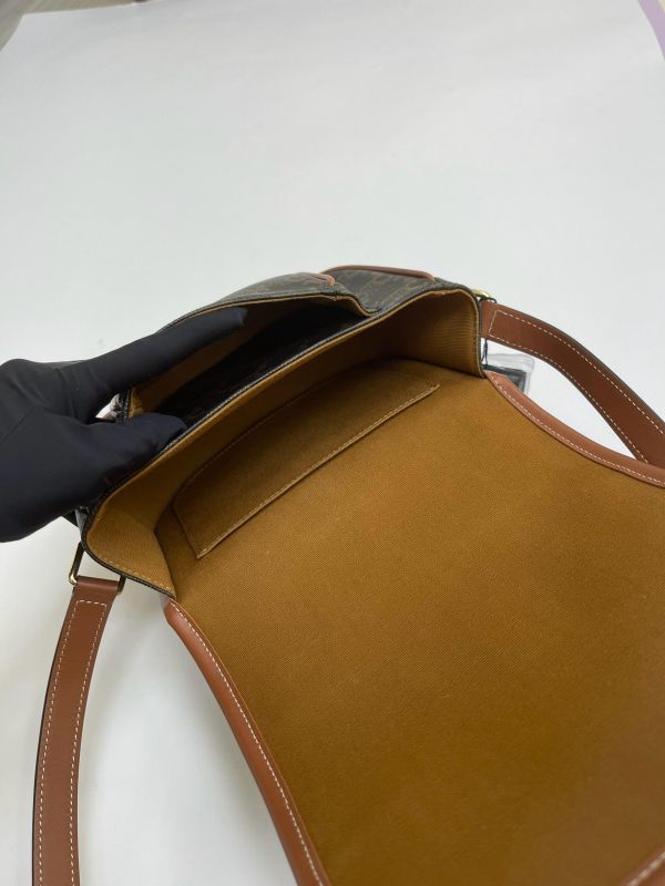 【95成新】CELINE Triomphe帆布中型Folco手袋 
