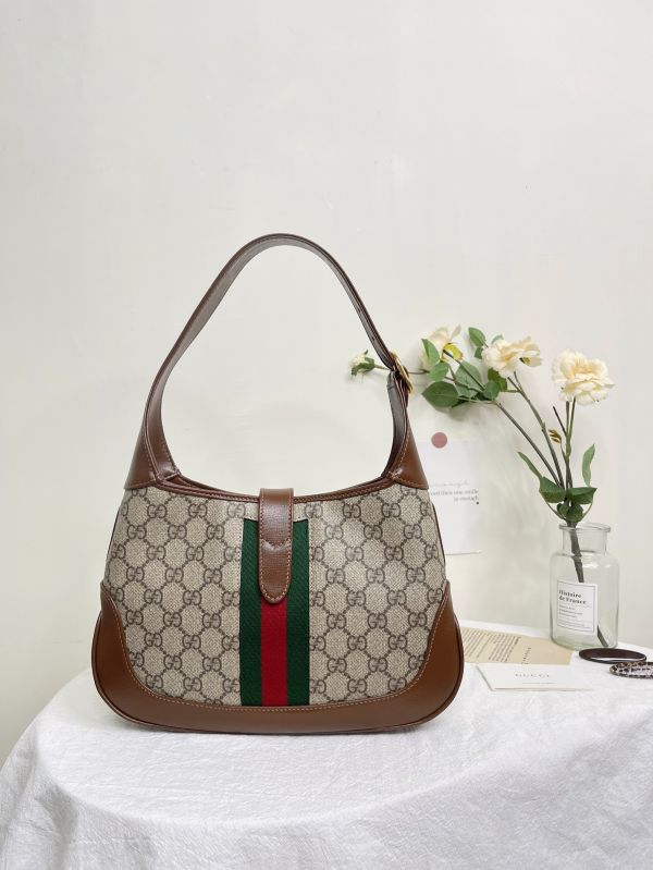 【分期0利率】GUCCI Jackie 經典1961緹花拼接兩用包【95成新】 
