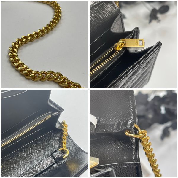 【12期0利率】YSL WOC 魚子醬鍊包 金扣22.5CM【全新閒置】 