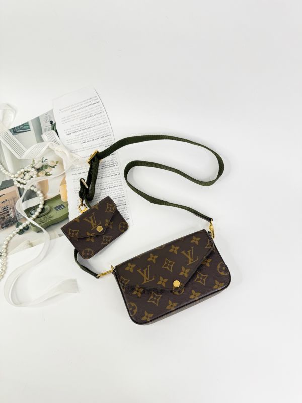 【分期0利率】LV Félicie Strap & Go 卡其綠【85成新】 