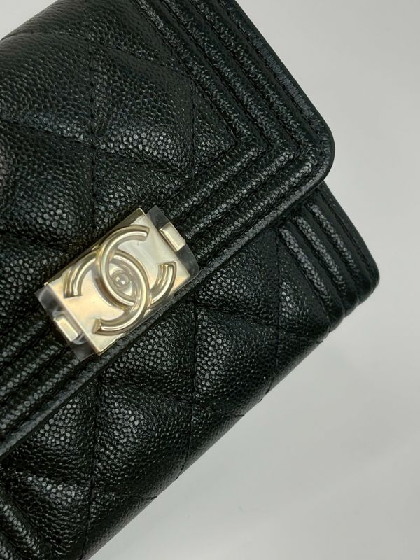 【分期0利率】CHANEL BOY翻蓋零錢卡包【未使用閒置品】 