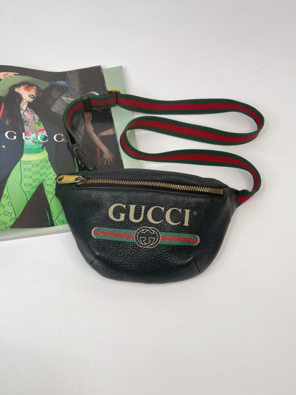 【分期0利率】GUCCI 皮革迷你腰包  95公分【85成新】 